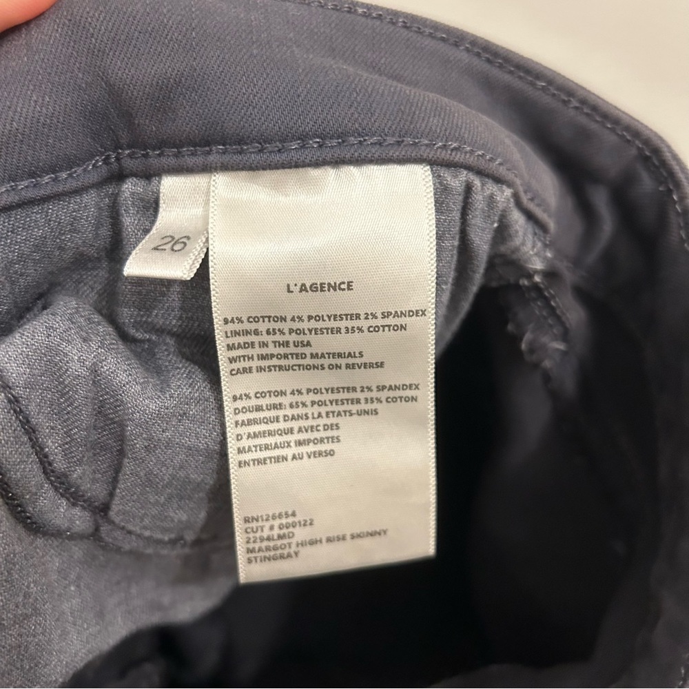 L’AGENCE Margot Skinny Jeans 26 stingray gray grey - Picture 8 of 10